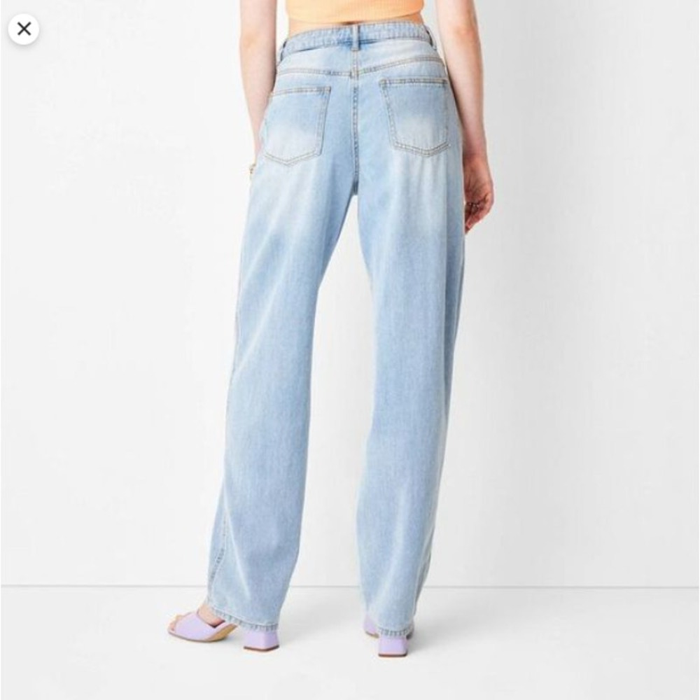 NEW Future Collective Women's Mid-Rise Baggy Fit Jeans - Blue Size 4 - Picture 8 of 12